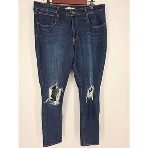 Levi's Women's‎ 721 High Rise Stretch Denim Distressed Skinny Blue Jeans Size 33